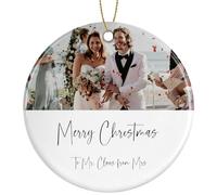 Rainsar Personalised Christmas Ornament, Customised Christmas Festive Baubles 2024, Personalised Photo Text Ceramic Ornament for Decoration, Ideal Xmas Gifts for Family, Friends, Couples and Pets