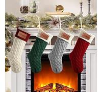Rainsar Personalised Christmas Stockings, Custom Name Knitted Christmas Stocking, Customised 46cm Large Hanging Xmas Stocking for Decor, Personalised Christmas Stockings for Kids Family (1 Pc)