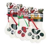 Rainsar Personalised Christmas Stockings for Dogs and Cats - Custom Named Stocking with Embroidered, 17" Large Pet Paw Stockings with Bone, Xmas Festive Family Fireplace Hanging Decorations (44x22cm)