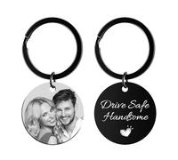 Rainsar Personalised Fathers Day Gift for Dad - Personalized Photo & Text Laser Engraved Keyring, Custom Keepsake for Birthdays, Anniversaries, Valentine's