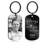 Rainsar Personalised Memorial Keyring with Picture, Custom Photo Keyring Double Sided, Sympathy Gifts For Loss of Dad, Mum, Lost Ones