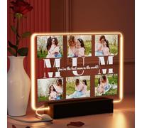 Rainsar Personalised Mothers Day Gifts for Mum from Daughter Son Kids, Custom Photo Frame Lamp Acrylic Night Light with Picture Text, Customizable Present for Mummy Grandma Wife Mother's Day Birthdays