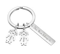 Rainsar Personalised Mothers Day Keyring for Mum - Custom Kids Names Keychain for Mummy, Family Names Engraved Key Ring (Silver, Stainless Steel) | Mum Gifts for Mothers Day Birthday