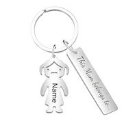 Rainsar Personalised Mothers Day Keyring for Mum - Custom Kids Names Keychain for Mummy, Family Names Engraved Key Ring (Silver, Stainless Steel) | Mum Gifts for Mothers Day Birthday