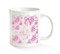 Rainsar Personalised Mum Mug with Hand-in-Hand Pattern Double Side, Customised Mothers Day Gift Ceramic Coffee Cup with Floral Design, Holding 11oz Mug with Handle