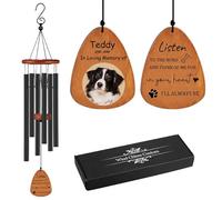 Rainsar Personalised Pet Memorial Wind Chimes for Loss of Dogs & Cats, Custom Color Photo Windchimes for Outdoor Garden, Sympathy Bereavement Gift, 25.5”/32”/37”