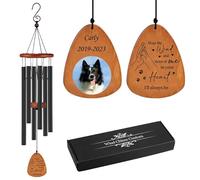 Rainsar Personalised Pet Memorial Wind Chimes for Loss of Dogs & Cats, Custom Color Photo Windchimes for Outdoor Garden, Sympathy Bereavement Gift, 25.5”/32”/37”