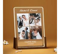 Rainsar Personalised Picture Frame,Custom Wedding Anniversary Valentine's Day gifts for Couple,Light up Photo Frame with Text,Customised Photo Frame Personalised Gifts for Boyfriend Girlfriend