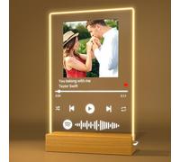 Rainsar Personalised Spotify Plaque Acrylic Night Light, Custom Song Album Cover Glass Music Plaque Picture Frame, Personalised Gifts for Boyfriend Girlfriend Anniversary Christmas Valentines Day