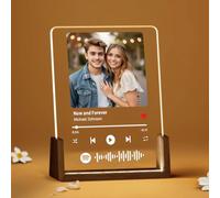 Rainsar Personalised Spotify Plaque, Custom Music Plaque with Spotify Code, Acrylic Picture Frame Night Light, Customised Gifts for Boyfriend Girlfriend Christmas Valentine's Day Birthday Anniversary