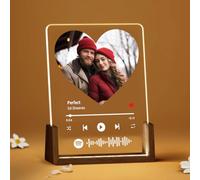 Rainsar Personalised Spotify Plaque, Custom Music Plaque with Spotify Code, Heart-Shaped Picture Frame Night Lights, Customised Gifts for Boyfriend Girlfriend Christmas Valentine's Day Anniversary