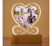Rainsar Personalized Heart Shaped Night Light 3D Photo Frame Lamp with Name, Light up Picture, Unique Gift for Mother's Day, Birthday, Christmas, Anniversary, Valentine's Day Present for Loved Ones