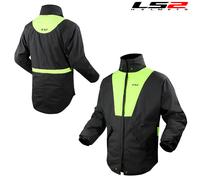 LS2 Rainseal Waterproof X-Rain Motorcycle Motorbike Over Jacket - Black Fluo New