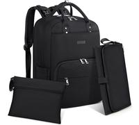 RAINSMORE Baby Changing Bags Backpack with Portable Changing Mat Multifunction Nappy Changing Bags Waterproof Diaper Bag Large Nappy Bag Baby Bag for Mum