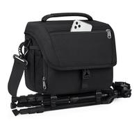RAINSMORE Camera Bag Professional DSLR/SLR/Mirrorless Camera Case Waterproof Camera Sling Bag Small with Rain Cover&Tripod Holder Black