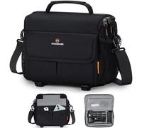 RAINSMORE Camera Sling Bag Water-Repellent Shockproof DSLR/SLR Small Camera Bag with Adjustable Strap Crossbody Camera Case for Women and Men, Black