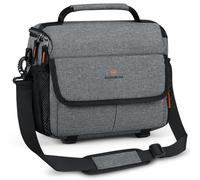 RAINSMORE Camera Sling Bag Water-Repellent Shockproof DSLR/SLR Small Camera Bag with Adjustable Strap Crossbody Camera Case for Women and Men, Grey