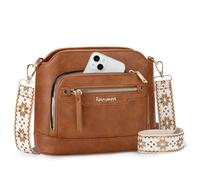 RAINSMORE Cross Body Bag Women Waterproof PU Leather Medium Crossbody Bag with Multi-Pocket Women Handbags & Shoulder Bag with Adjustable Wide Strap