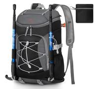 RAINSMORE Hiking Backpack 40L Foldable Lightweight Rucksack for Men with Ventilated Back Panel Water Resistant Travel Backpack Daypack for Walking Camping Trekking Cycling Outdoor Black