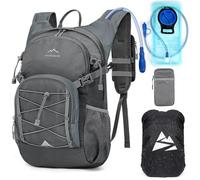 RAINSMORE Hydration Backpack with 2L Hydration Bladder Lightweight Insulated 18L Hiking Backpack with Rain Cover for Men Women Water Backpack for Running Cycling Biking Climbing