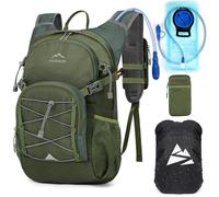 RAINSMORE Hydration Backpack with 2L Hydration Bladder Lightweight Insulated 18L Hiking Backpack with Rain Cover for Men Women Water Backpack for Running Cycling Biking Climbing