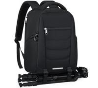 RAINSMORE Professional Camera Backpack, Camera Backpacks for Photographers, DSLR Camera Bag with 14 inch Laptop Compartment Raincover for Canon Nikon Sony Black