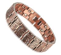 RainSo 99.99% Soild Copper Bracelets for Men - 3500 Gauss Adjustable Magnetic Bracelets Men with Ultra Strength Magnets, Luxury Gift Box Presentation & Removal Tool