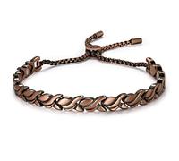 RainSo Copper Magnetic Bracelet for Women - Adjustable Petal Clasp Jewellery with Antique Finish | Luxury Gift Box Presentation & Sizing Tool