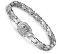 RainSo Magnetic Bracelet for Women - 2-in-1 Detachable Rose Bracelet Stainless Steel Silver - Includes Size Adjustment Tool and Gift Box Perfect for Classic Charm in Everyday Life & Special Occasions