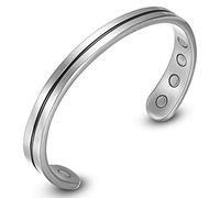 RainSo Mens Womens Sliver Super Light Pure Titanium Magnetic Bracelet Bangle