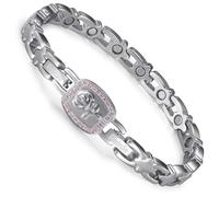 RainSo Women's Magnetic Bracelet - Detachable Rose - 2-in-1 Stainless Steel Bracelet with Dual Wearing Design - Adjustable Size Comes with Adjustment Tool and Beautiful Gift Box (Pink)