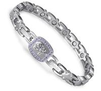 RainSo Women's Magnetic Bracelet - Detachable Rose - 2-in-1 Stainless Steel Bracelet with Dual Wearing Design - Adjustable Size Comes with Adjustment Tool and Beautiful Gift Box (Purple)