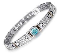 RainSo Women's Magnetic Bracelet - Stainless Steel Sapphire Gemstone Design Jewellery | Hypoallergenic Bracelet for Women & Girls with Luxury Gift Box (Royal Blue)