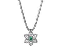 RainSo Women's Magnetic Snowflake Necklace | Stainless Steel Necklace | Deep Green Gemstone and Crystal Inlay Design | Snowflake Pendant Adjustable | Christmas & Holiday Gifts for Her