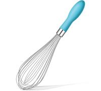 Rainspire 12-Inch Wire Whisk Stainless Steel, Balloon Whisks for Cooking, Wisk Wisking Tool with Soft Silicone Handle, Thick Durable Whisker for Blending, Beating, Whisking, Stirring, Blue
