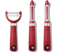Rainspire 3-Piece Peeler Set, Premium Swivel Vegetable Peeler, Kitchen Gadgets Apple Peeler Potato Peeler Veggie Peeler Fruit Peeler, Dishwasher Safe Kitchen Accessories, Red