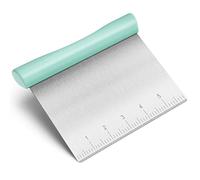 Rainspire Bench Scraper, Stainless Steel Dough Scraper, Pastry Scraper, Pizza and Dough Cutter Multi-Purpose Scraper/Chopper, Pizza Cutter Food Chopper Baking Supplies Kitchen Gadgets (Mint Green)