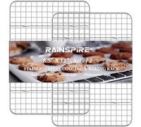 Rainspire Cooling Rack Stainless Steel, Heavy Duty Cooling Racks for Cooking and Baking, Oven Safe Wire Rack for Cooking, Baking Rack for Oven Cooking Fits Quarter Sheet Pan, 8.5" x 12", 2-Pack