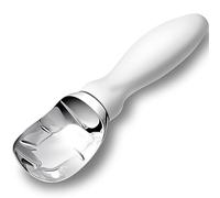 Rainspire Ice Cream Scoop Stainless Steel with Comfortable Handle, Ice Cream Scooper Heavy Duty, Ice Cream Spade Great for Spooning Frozen Hard Gelato and Sorbet, Cookie Dough, Melon (White)