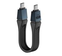 RAINSUNG 13CM Short USB4 2.0 Cable 80Gbps Bi-Directional Data, 240W 5a max Fast Charging, 16K@30Hz/8K@60Hz Video TPE Durable Cord for MacBook, iPhone 16, Galaxy S25, Thunderbolt 4 (Black)