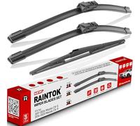 RAINTOK Windshield Wiper Blades Replacement for Mazda CX-5 CX-9 2017 2018 2019 2020 2021 2022 2023 CX5 CX9 Original Factory Quality Front Rear Wipers Blade Set for My Car - 24" 18" 14" (Pack of 3)