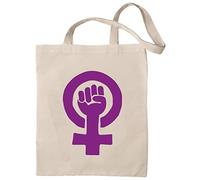 rainUP : Feminist Symbol Tote Bag Girl Power 100% Natural Ecological Cotton, Reusable and Resistant, Women's Shoulder Bags, Ideal for Shopping, Beach, Daily Use - Unique Designs