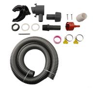 Rainwater Diverter Kit for 70-110mm Downpipes, PVC Roof Drainage Hose with Crown Drill and Seal, Grey Gutter Water Saver for Outdoor Irrigation Supply, Winter Summer Mode(100cm)