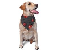 Rainwater Ladybug Printed Graphic Pet Triangle Scarf For Dogs & Cats, Adjustable Cute Pet Bandana For & Photo Shoots
