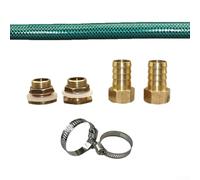 Rainwater Storage Expansion Kit with Brass Fittings and 39 Inch Connector Hose for Outdoor Pipe Linkage and Irrigation Needs
