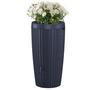 Rainwater Tank Water Butt Plastic Rain Collector Container 240L + connection Kit Cistern Barrel for Garden Irrigation Plant Flower insert With Tap & Connectors (Anthracite)