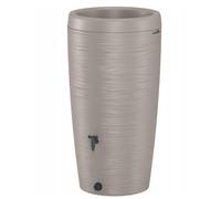 Rainwater Tank Water Butt Plastic Rain Collector Container 240L + connection Kit With Flower Insert Garden Irrigation Cistern Barrel tap + connectors (Light Grey)