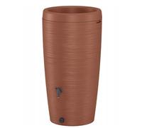 Rainwater Tank Water Butt Plastic Rain Collector Container 240L + connection Kit With Flower Insert Garden Irrigation Cistern Barrel tap + connectors (Terracotta)