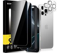 Rainway for iPhone 16 Pro max Screen Protector Privacy, 2+2 Pack Anti-Spy Tempered Glass films+Camera Lens Protector, Anti-Glare, Anti-Fingerprint, 9H Tempered Glass Film with Easy Installation Tool