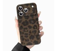 Rainway for iPhone 17 Pro Case Leopard Cute Cheetah Print Brown Amber Tortoise Camera Protection Design for Women Girls Men, Aesthetic Soft TPU Silicone Shockproof Protective Cover - Green Amber